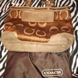 Coach Brown Suede Leather Purse